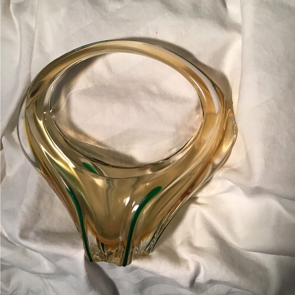 Mid-century, modern influence glass blown with occlusions and bubbles. - Picture 7 of 10